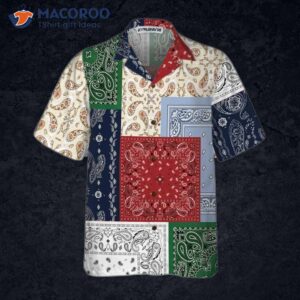 colorful patchwork paisley pattern hawaiian shirt shirt for and print 2
