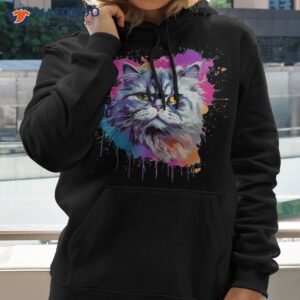 colorful persian cat face splash art shirt hoodie
