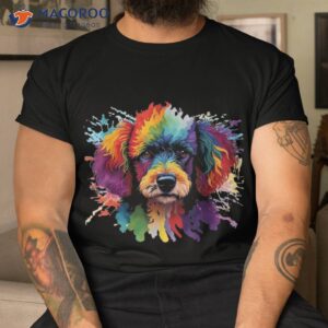 colorful poodle pop art dog lover pet breeder canine shirt tshirt
