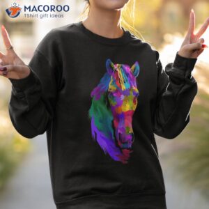 colorful pop art horse portrait funny horses shirt sweatshirt 2