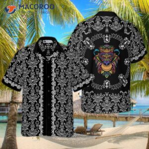 colorful s hawaiian shirt with gothic pattern 0