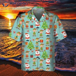 colorful santa helper pattern hawaiian shirt funny christmas best gift idea 2