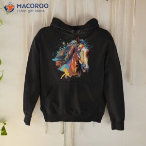colorful splash art thoroughbred horse lover shirt hoodie