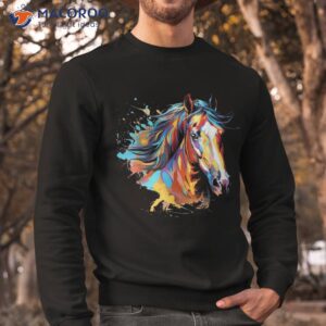 colorful splash art thoroughbred horse lover shirt sweatshirt