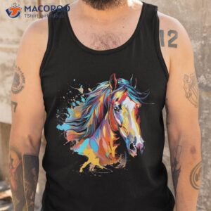 colorful splash art thoroughbred horse lover shirt tank top