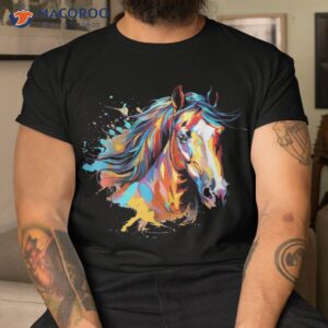 colorful splash art thoroughbred horse lover shirt tshirt