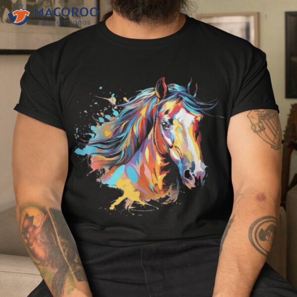 Colorful Splash Art Thoroughbred Horse Lover Shirt