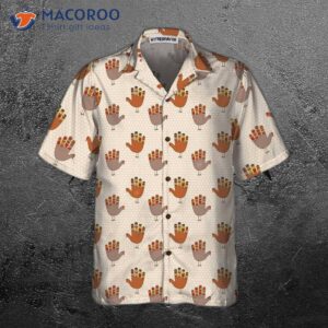 colorful thanksgiving turkey hawaiian shirt funny hand pattern gift for day 2