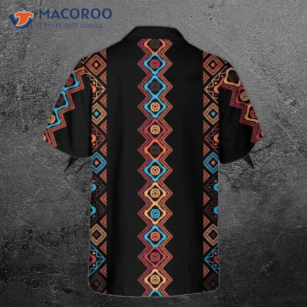 Colorful Tribal Pattern Native Amerian Hawaiian Shirt, Ethnic American Indian Unique Gift