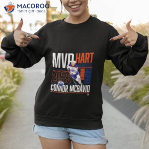 connor mcdavid edmonton oilers 2023 hart trophy winner t shirt sweatshirt 1