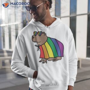 cool capybara in pride cape shirt hoodie 1