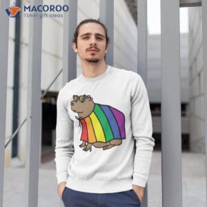 cool capybara in pride cape shirt sweatshirt 1