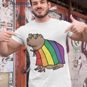 cool capybara in pride cape shirt tshirt 1