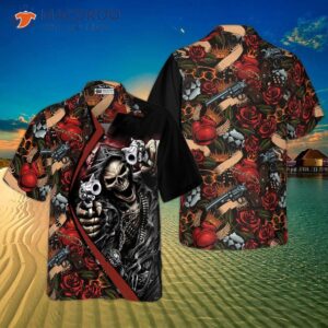 Cool Gun Skull Hawaiian Shirt