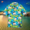 Cool Pug Dog Skaters Wearing Funny Hawaiian Shirts