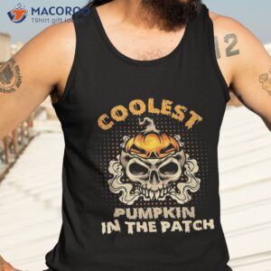 coolest pumpkin in the patch skull halloween shirt tank top 3