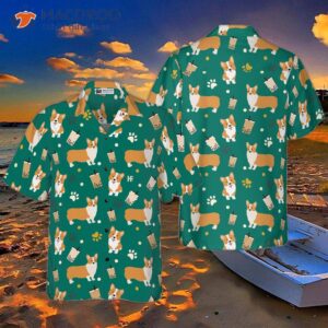 corgi and boba tea hawaiian shirt 0