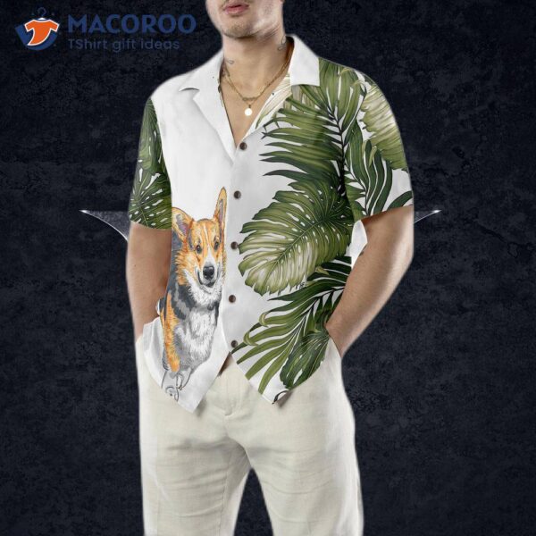 “corgi Monstera Leaves Corgi Hawaiian Shirt: The Best Dog Shirt For And “