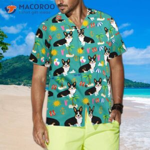 corgi on the beach hawaiian shirt 3