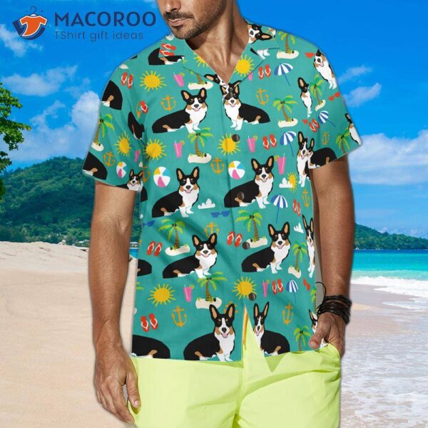 Corgi On The Beach Hawaiian Shirt