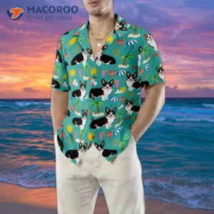 corgi on the beach hawaiian shirt 4