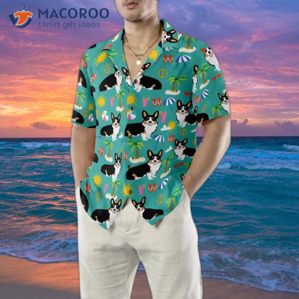 Corgi On The Beach Hawaiian Shirt