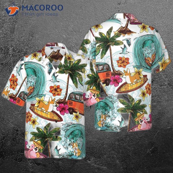 “corgi On The Beach” Shirt For ‘s Hawaiian