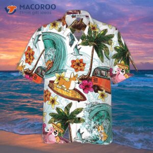 corgi on the beach shirt for s hawaiian 2