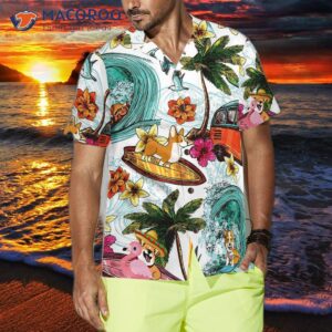 corgi on the beach shirt for s hawaiian 3