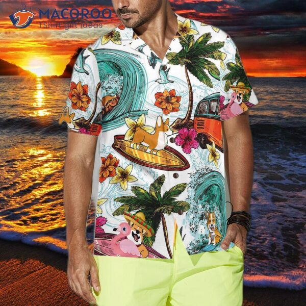 “corgi On The Beach” Shirt For ‘s Hawaiian
