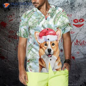 corgi with christmas fir branches pattern hawaiian shirt best gift idea 3