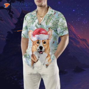 corgi with christmas fir branches pattern hawaiian shirt best gift idea 4