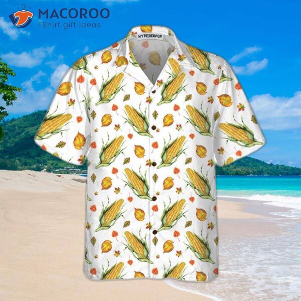 Corns And Leaves Hawaiian Shirt, Corn On The Cob Best Shirt For Gift Idea