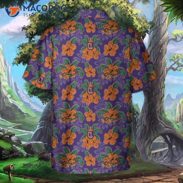 Correct: Cl Tropical Floral Purple Hawaiian Shirt