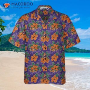 correct cl tropical floral purple hawaiian shirt 2