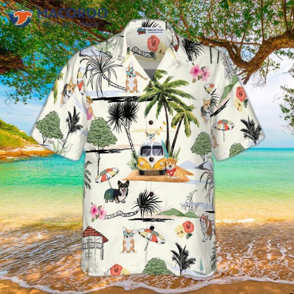 Correct: Corgi Hawaiian Beach Shirt