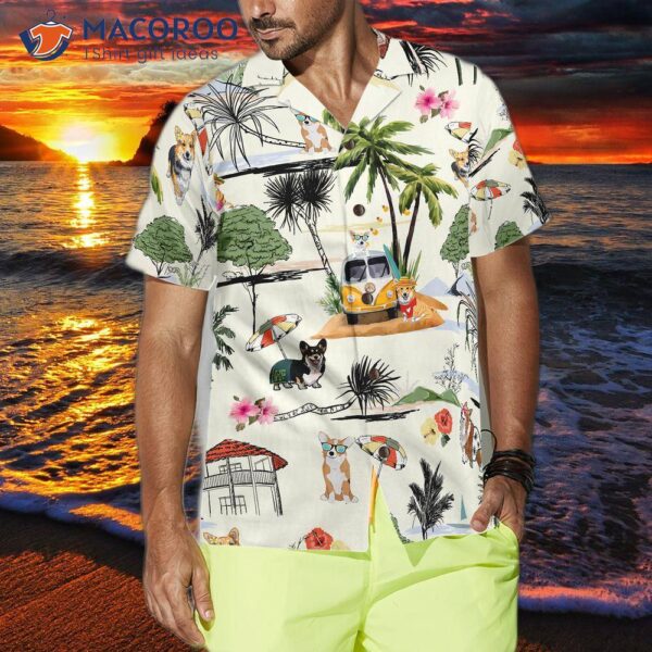 Correct: Corgi Hawaiian Beach Shirt