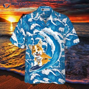 correct corgi surfing dog hawaiian shirt 2