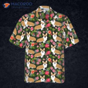 correct corgi tropical flower hawaiian shirt 2