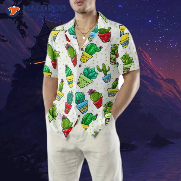 Corrected: Cactus-patterned Hawaiian Shirt