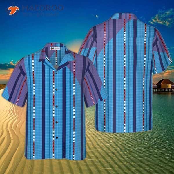 Corrected: Vertical Swimming Pool Pattern Hawaiian-style Shirt