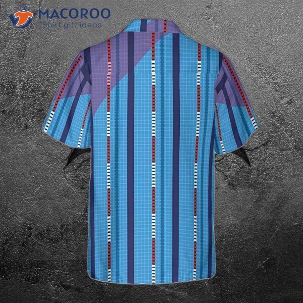 Corrected: Vertical Swimming Pool Pattern Hawaiian-style Shirt