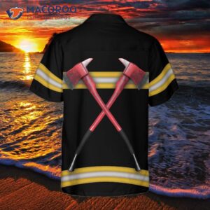 courage and honor fire departt badge firefighter hawaiian shirt uniform cross axes shirt for 1
