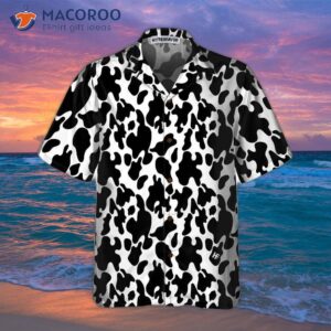 cow print seamless pattern hawaiian shirt and shirt for 2