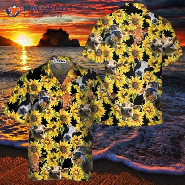 Cow With Sunflower Hawaiian Shirt, Tropical Shirt For And , Funny Print Gift Idea