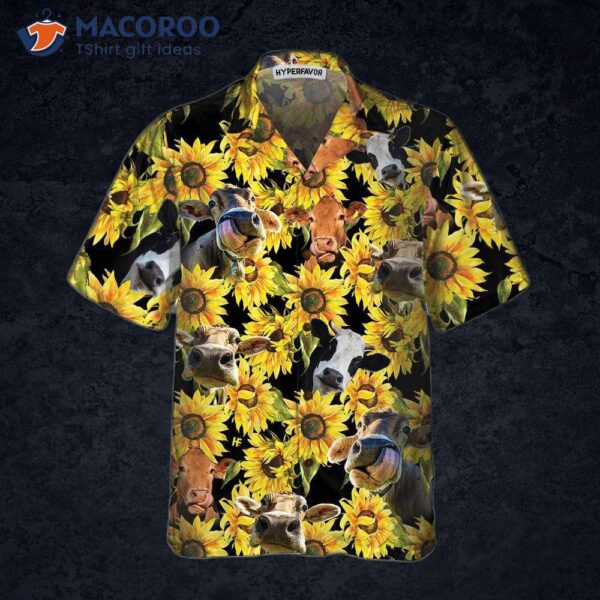 Cow With Sunflower Hawaiian Shirt, Tropical Shirt For And , Funny Print Gift Idea