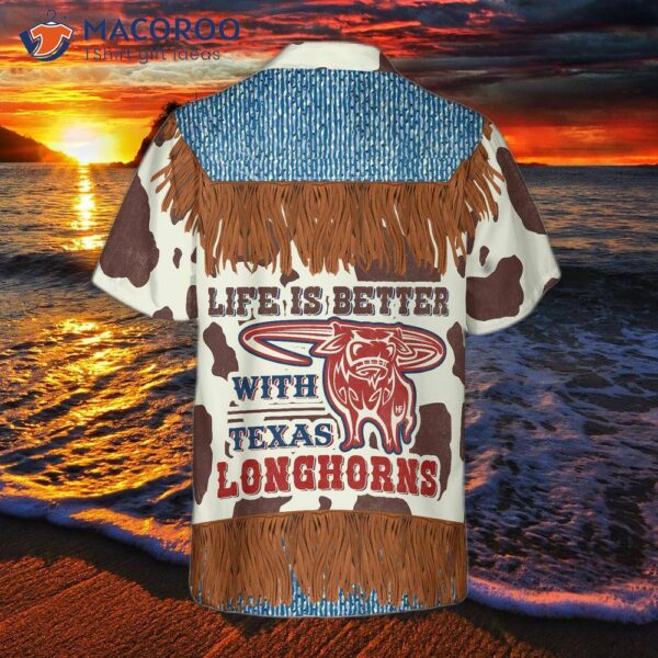 Cowboy Dairy Vintage Western Texas Hawaiian Shirt, “life Is Better With Longhorns” And “texas Home” Shirt For