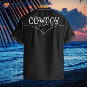 Cowboy Rodeo-textured Hawaiian Shirt, Vintage Embroidered Texas Western And Native Shirt For