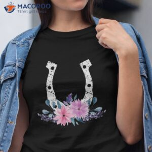 Cowgirl Horse Lover Floral Cute Horseshoe In Flowers Shirt