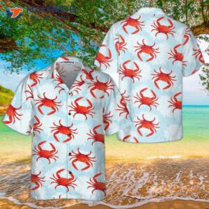 crab on light blue hawaiian shirt unique print shirt for adults 0